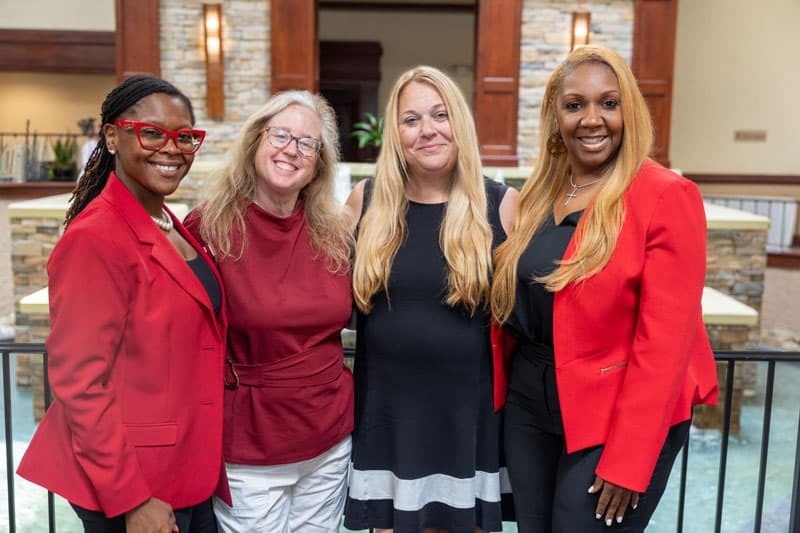 From left: Dez'arae Adams, Dr. Lisa Sturges, Kristi Collyer, Kelley Williams