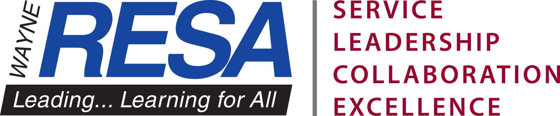 Wayne RESA logo: Service, Leadership, Collaboration, Excellence