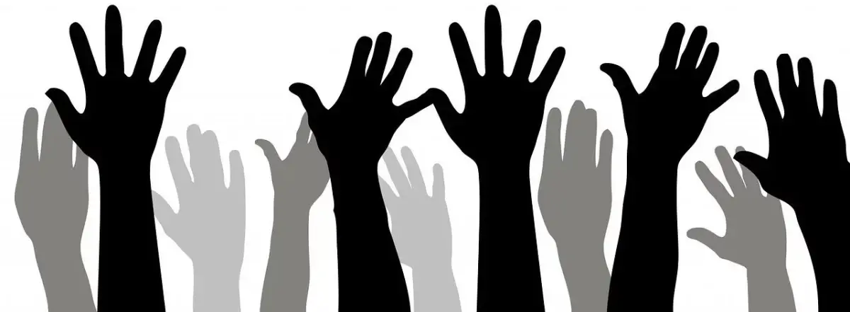 Illustration of hands being raised