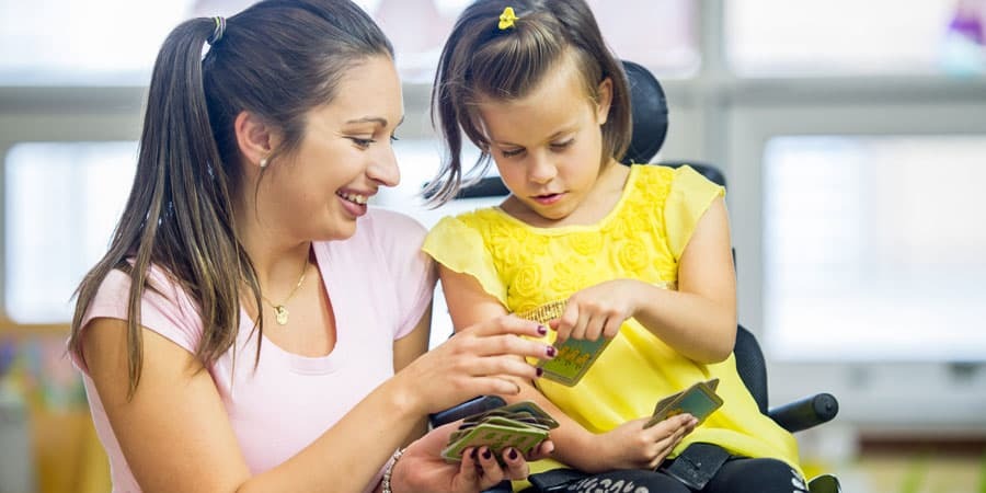 Teaching working with a differently abled child